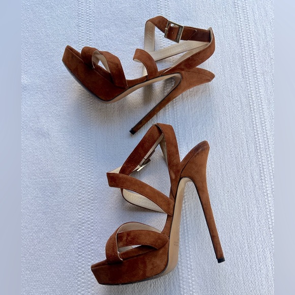 Jimmy Choo 6” Heels Brown Suede Size 39 - Picture 3 of 12